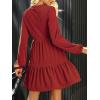 imageCUPSHE Womens Knitted Dresses Casual Long Sleeve Crew Neck Flowy TieredRed