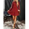 imageCUPSHE Womens Knitted Dresses Casual Long Sleeve Crew Neck Flowy TieredRed