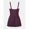 imageCUPSHE Womens One Piece Swimsuit Bathing Suit Scoop Neck Swimdress Wide Straps Tie Knot Swim SkirtEggplant Purple