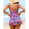 imageCUPSHE Womens One Piece Swimsuit Bathing Suit Scoop Neck Swimdress Wide Straps Tie Knot Swim SkirtNavy BlueMagenta