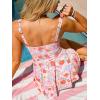 imageCUPSHE Womens One Piece Swimsuit Bathing Suit Scoop Neck Swimdress Wide Straps Tie Knot Swim SkirtOrangePink