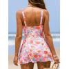 imageCUPSHE Womens One Piece Swimsuit Bathing Suit Scoop Neck Swimdress Wide Straps Tie Knot Swim SkirtOrangePink