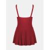 imageCUPSHE Womens One Piece Swimsuit Bathing Suit Scoop Neck Swimdress Wide Straps Tie Knot Swim SkirtSolid Red