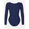 imageCUPSHE Womens One Piece Swimsuit Rash Guard Long Sleeve Cutout UPF 50 UV Deep V Neck ORingDark Navy Blue