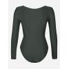 imageCUPSHE Womens One Piece Swimsuit Rash Guard Long Sleeve Cutout UPF 50 UV Deep V Neck ORingGray Green