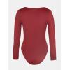 imageCUPSHE Womens One Piece Swimsuit Rash Guard Long Sleeve Cutout UPF 50 UV Deep V Neck ORingRed