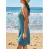 imageCUPSHE Womens Sleeveless Swimsuit Coverup Waffle Knit Swimwear Beach Cover Ups Twisted Mini DressBlue