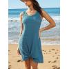 imageCUPSHE Womens Sleeveless Swimsuit Coverup Waffle Knit Swimwear Beach Cover Ups Twisted Mini DressBlue