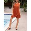 imageCUPSHE Womens Sleeveless Swimsuit Coverup Waffle Knit Swimwear Beach Cover Ups Twisted Mini DressBrick Red