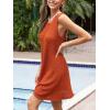 imageCUPSHE Womens Sleeveless Swimsuit Coverup Waffle Knit Swimwear Beach Cover Ups Twisted Mini DressBrick Red