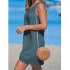 imageCUPSHE Womens Sleeveless Swimsuit Coverup Waffle Knit Swimwear Beach Cover Ups Twisted Mini DressCeladon Green