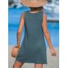 imageCUPSHE Womens Sleeveless Swimsuit Coverup Waffle Knit Swimwear Beach Cover Ups Twisted Mini DressCeladon Green