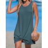 imageCUPSHE Womens Sleeveless Swimsuit Coverup Waffle Knit Swimwear Beach Cover Ups Twisted Mini DressCeladon Green