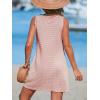imageCUPSHE Womens Sleeveless Swimsuit Coverup Waffle Knit Swimwear Beach Cover Ups Twisted Mini DressDusty Pink