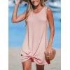 imageCUPSHE Womens Sleeveless Swimsuit Coverup Waffle Knit Swimwear Beach Cover Ups Twisted Mini DressDusty Pink