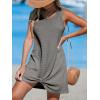 imageCUPSHE Womens Sleeveless Swimsuit Coverup Waffle Knit Swimwear Beach Cover Ups Twisted Mini DressGrey