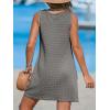 imageCUPSHE Womens Sleeveless Swimsuit Coverup Waffle Knit Swimwear Beach Cover Ups Twisted Mini DressGrey