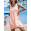 imageCUPSHE Womens Sleeveless Swimsuit Coverup Waffle Knit Swimwear Beach Cover Ups Twisted Mini DressLight Pink