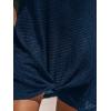 imageCUPSHE Womens Sleeveless Swimsuit Coverup Waffle Knit Swimwear Beach Cover Ups Twisted Mini DressNavy