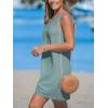 imageCUPSHE Womens Sleeveless Swimsuit Coverup Waffle Knit Swimwear Beach Cover Ups Twisted Mini DressSage Green