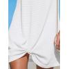 imageCUPSHE Womens Sleeveless Swimsuit Coverup Waffle Knit Swimwear Beach Cover Ups Twisted Mini DressWhite