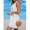 imageCUPSHE Womens Sleeveless Swimsuit Coverup Waffle Knit Swimwear Beach Cover Ups Twisted Mini DressWhite