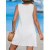 imageCUPSHE Womens Sleeveless Swimsuit Coverup Waffle Knit Swimwear Beach Cover Ups Twisted Mini DressWhite