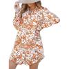 imageCUPSHE Dress Button Down Shirt Dress Long Sleeve Blouse Top Leopard PrintOrange Paisley