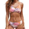 imageCUPSHE Womens 2 Piece Bikini Set Back Braided Straps with Reversible BottomMarigold OrangePink