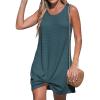 imageCUPSHE Womens Sleeveless Swimsuit Coverup Waffle Knit Swimwear Beach Cover Ups Twisted Mini DressCeladon Green