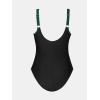 imageCUPSHE Women Plus Size One Piece Swimsuit V Neck Mesh Sheer Tummy Control Bathing Suit with Adjustable Wide StrapsBlackGreen