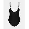 imageCUPSHE Women Plus Size One Piece Swimsuit V Neck Mesh Sheer Tummy Control Bathing Suit with Adjustable Wide StrapsBlackWhite Spot