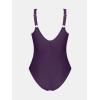 imageCUPSHE Women Plus Size One Piece Swimsuit V Neck Mesh Sheer Tummy Control Bathing Suit with Adjustable Wide StrapsBlackberry Wine