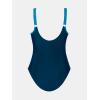 imageCUPSHE Women Plus Size One Piece Swimsuit V Neck Mesh Sheer Tummy Control Bathing Suit with Adjustable Wide StrapsBright BlueNavy