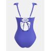 imageCUPSHE Women Swimsuit Maternity One Piece Bathing Suit Deep V Neck Ruffle Back Tie Ruching Adjustable Straps SwimwearElectric Blue