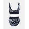 imageCUPSHE Womens Bikini Sets Two Piece Swimsuit Scoop Neck Tank Wide Straps Midkini StitchingBlackWhite