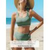 imageCUPSHE Womens Bikini Sets Two Piece Swimsuit Scoop Neck Tank Wide Straps Midkini StitchingLight Green