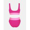 imageCUPSHE Womens Bikini Sets Two Piece Swimsuit Scoop Neck Tank Wide Straps Midkini StitchingMagentaPink