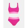 imageCUPSHE Womens Bikini Sets Two Piece Swimsuit Scoop Neck Tank Wide Straps Midkini StitchingMagentaPink