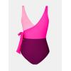 imageCUPSHE Womens One Piece Swimsuit Wrap Color Block Tie Side Bathing SuitHot Pink