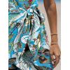 imageCUPSHE Womens One Shoulder Leaf Print Selftie Short Dress Sleeveless Tiered Hem Formal Dress Casual Mini DressSky Blue