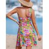 imageCUPSHE Womens One Shoulder Leaf Print Selftie Short Dress Sleeveless Tiered Hem Formal Dress Casual Mini DressYellow Tropical
