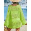 imageCUPSHE Womens Swimsuit Cover Up Crochet Bathing Suit Mesh Swimwear Knit Pullover Beach DressFluo Green