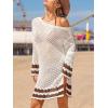 imageCUPSHE Womens Swimsuit Cover Up Crochet Bathing Suit Mesh Swimwear Knit Pullover Beach DressSlitbeige