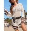 imageCUPSHE Womens Swimsuit Cover Up Crochet Bathing Suit Mesh Swimwear Knit Pullover Beach DressSlitbeige