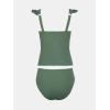 imageCUPSHE Womens Tankini Sets Two Piece Swimsuit V Neck Ruffled Ruched Tummy Control Ladder Trim XS4XLEucalyptus Green