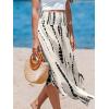 imageCUPSHE Skirts Abstract Smocked Midi Skirt High Waist Coverup Casual VacationBlack Floral