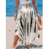 imageCUPSHE Skirts Abstract Smocked Midi Skirt High Waist Coverup Casual VacationBlack Floral