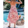 imageCUPSHE Skirts Abstract Smocked Midi Skirt High Waist Coverup Casual VacationPink Floral
