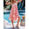 imageCUPSHE Skirts Abstract Smocked Midi Skirt High Waist Coverup Casual VacationPink Floral